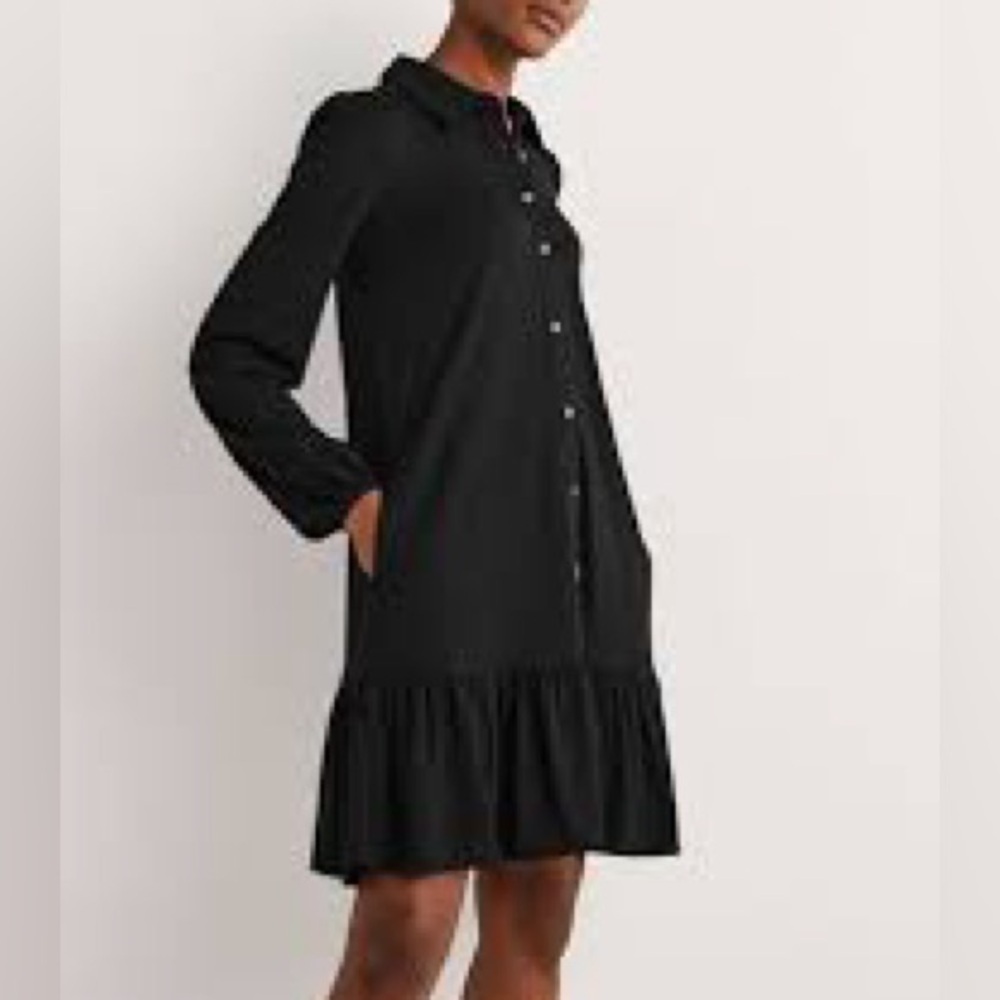 Boden Black Shirt Dress Long Sleeve sz 12L